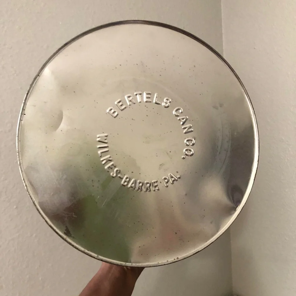 Vintage Bertels Goose Duck Metal Trash Garbage Can Bin Tin Container Cottagecore